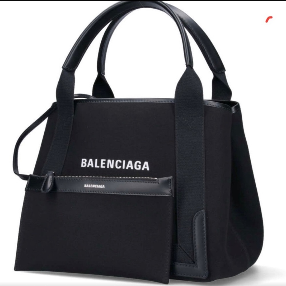 BALENCIAGA WOMEN'S NAVY XSCABAS IN BLK & BLK LEATHER CONTINENTAL ZIP ARN…..
